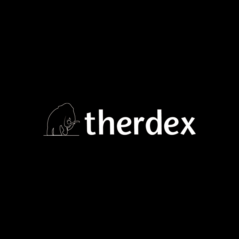 Therdex logo liggend wit